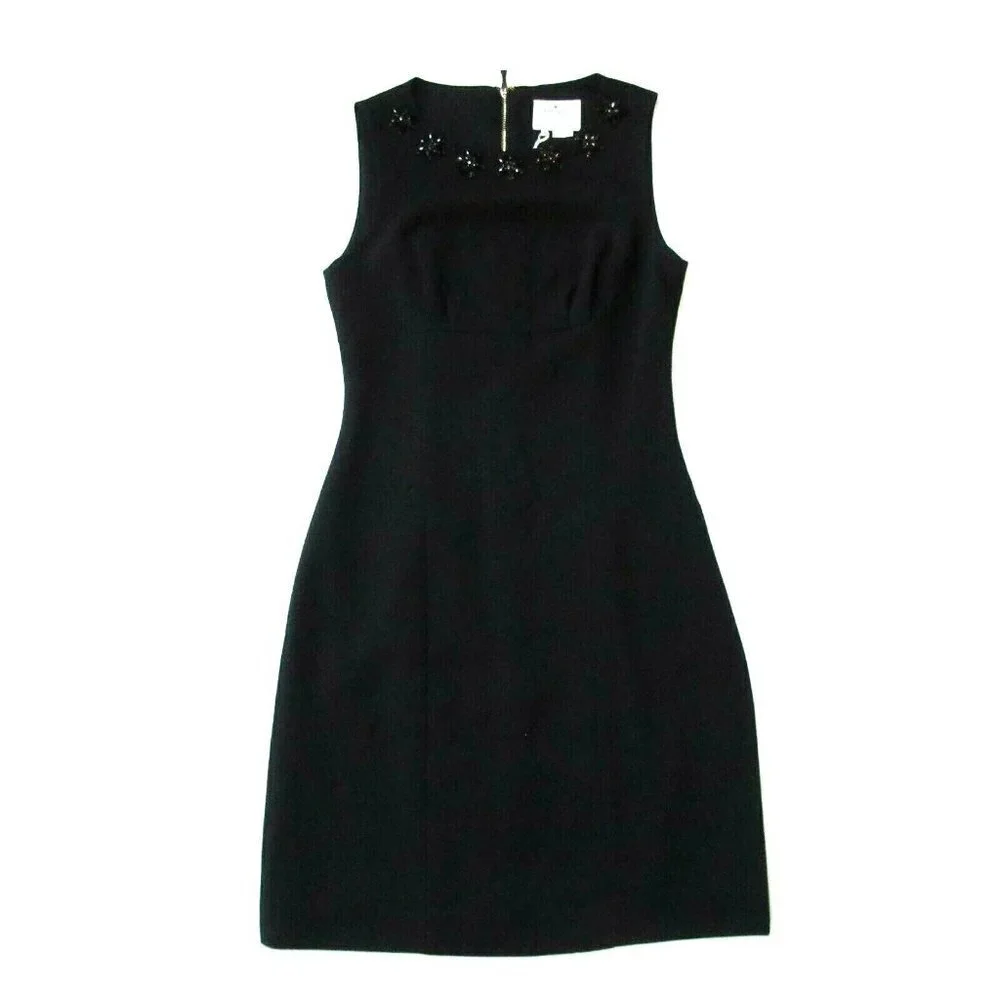 NWT kate spade Floral Cluster Diana in Black Jewel Embellished Crepe Dress 4